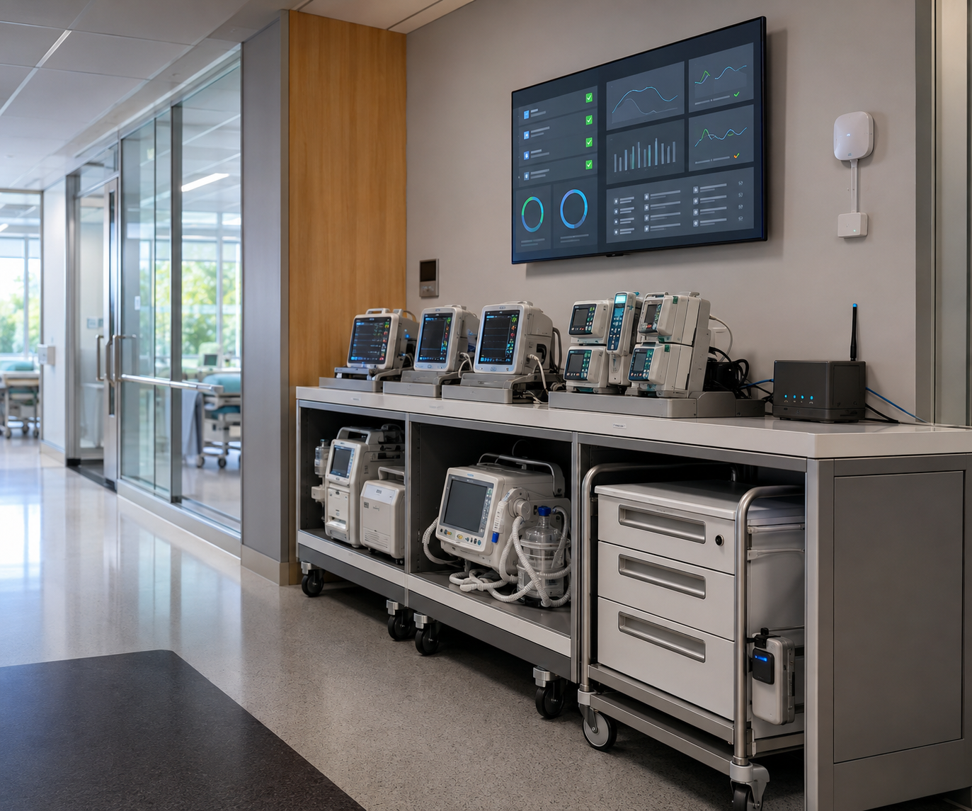 Hospital equipment monitoring